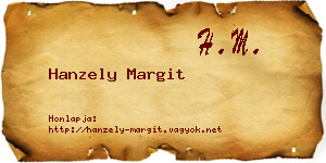 Hanzely Margit névjegykártya